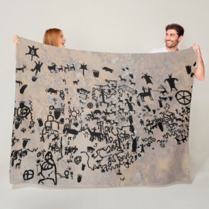 Couverture Polaire Petroglyphes de Rock Papier
