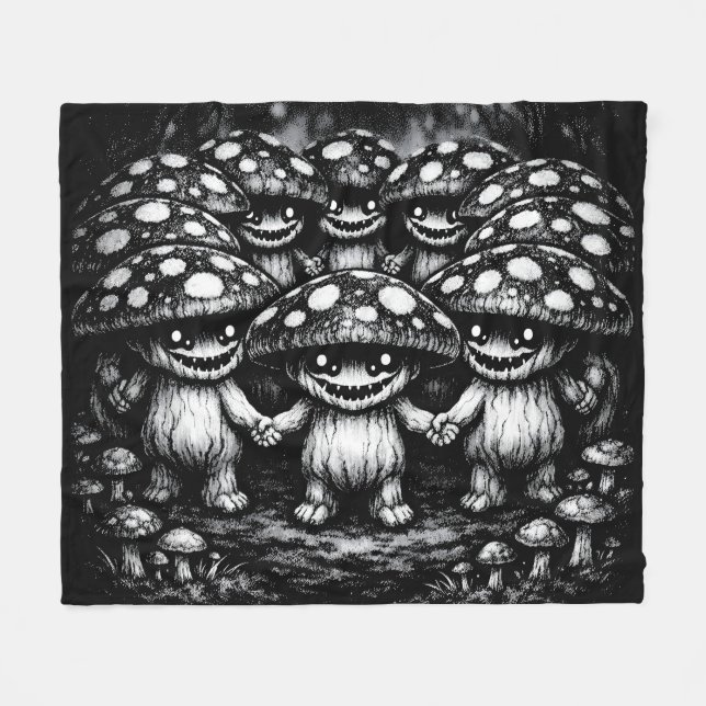 Couverture Polaire Peuple Champignon •  Créatures de la Forêt par Bur (Devant (Horizontal))
