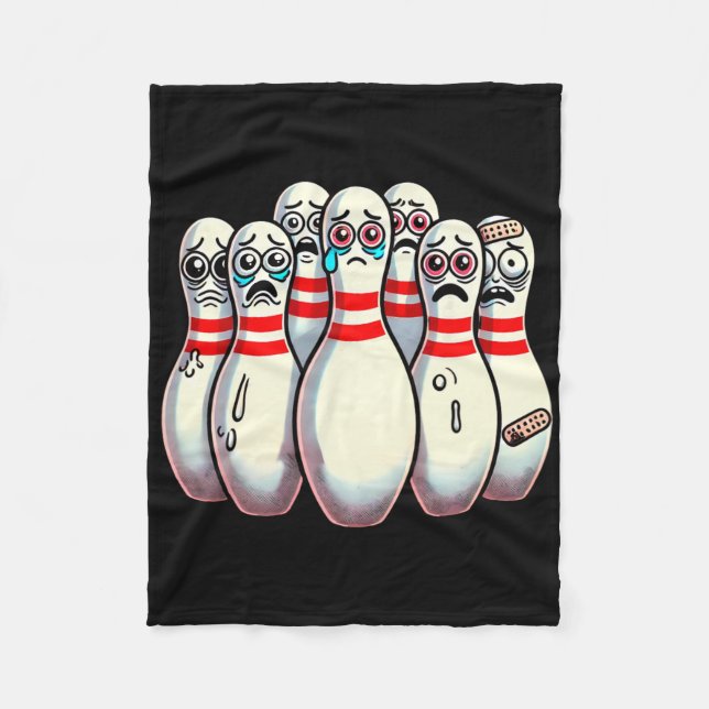 Couverture Polaire Peur Bowling Pins Cartoon Fun Bowler Humorisme (Devant)