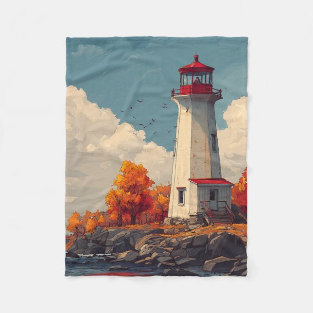 Couverture Polaire Phare en automne (Devant)