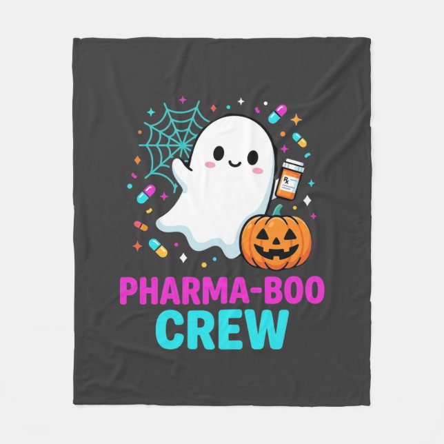 Couverture Polaire Pharmacien Halloween Pharma-Boo Crew Conception de (Devant)