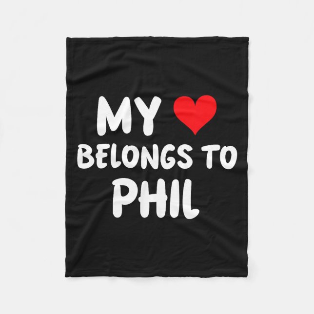 Couverture Polaire Phil - My Heart Belongs To Phil - Love  (Devant)
