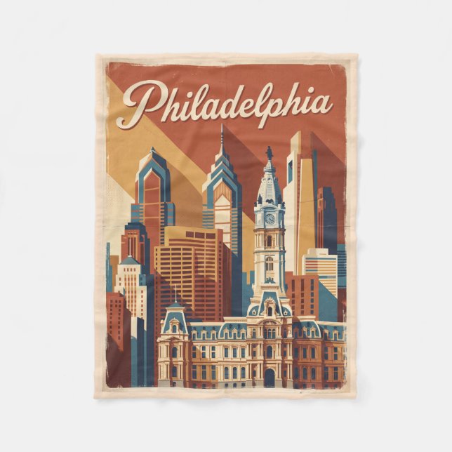 Couverture Polaire Philadelphie Pennsylvanie Voyage Rétro (Devant)