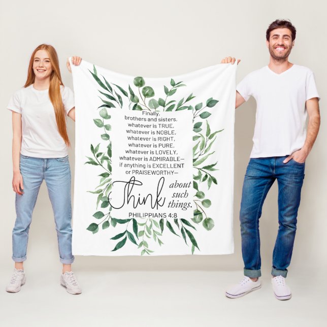 Couverture Polaire Philippiens 4:8 Quoi qu'il en soit Noble Eucalyptu (En situation)