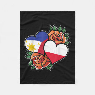 Couverture Polaire Philippines Pologne Drapeau Coeur mi-philippin mi-