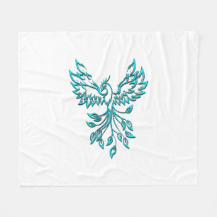 Couverture Polaire Phoenix Bleu se lève sur fond Blanc