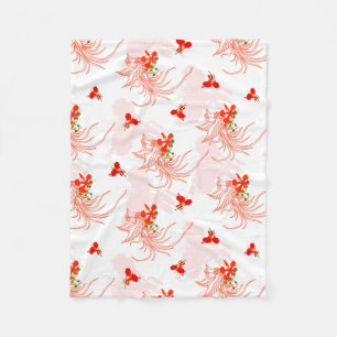 Couverture Polaire Phoenix Oiseau Et Phoenix Fleur Motif Sans Faille