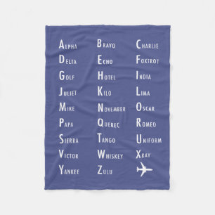 Couverture Polaire Phonétique Alphabet de l'aviation Pauple Fleece Bl