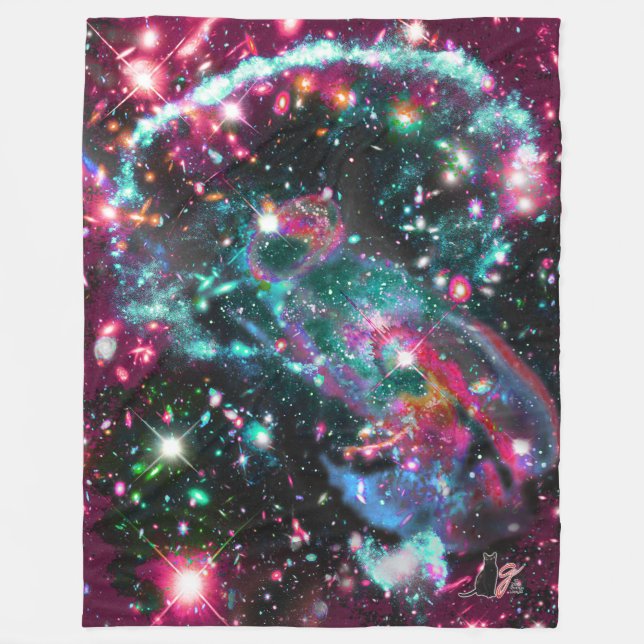Couverture Polaire Phosphorescence Star Field Fleece Blanche (Devant)