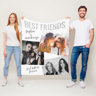 Couverture Polaire Photo Bestie moderne Pseudo personnalisé Nom BFF