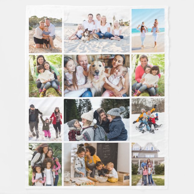Couverture Polaire Photo Collage 12 images (Devant)