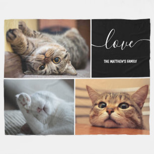 Couverture Polaire Photo Collage Cute Cats Personnalisé 