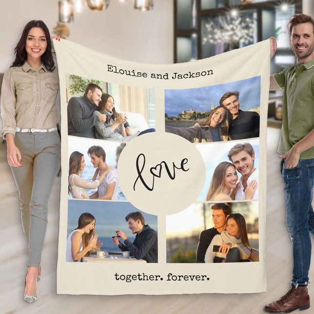 Couverture Polaire Photo Collage de la machine à écrire Texte personn (Créateur téléchargé)