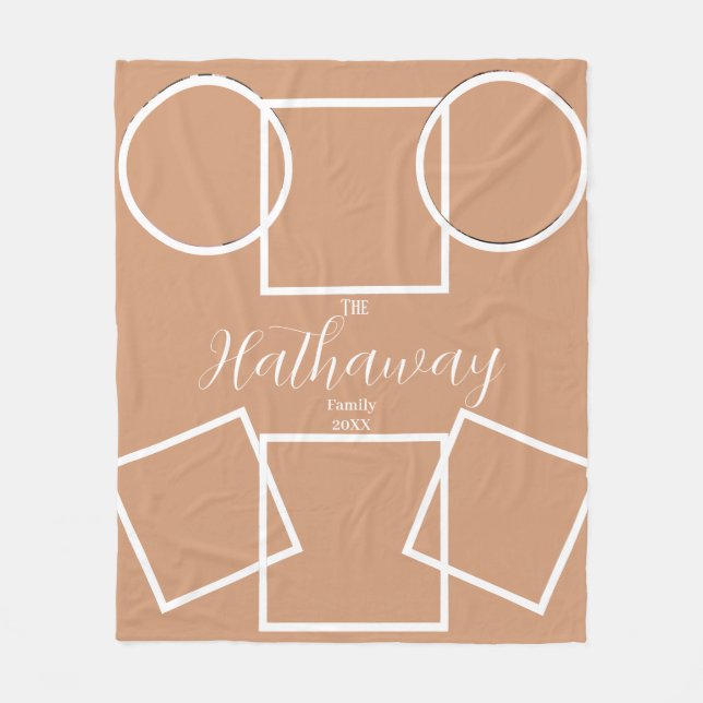 Couverture Polaire Photo Collage Famille Souvenirs Boho Moderne Desig (Devant)