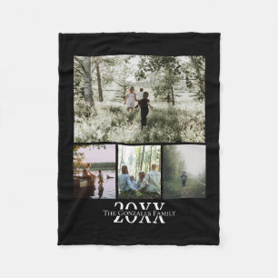 Couverture Polaire Photo Collage Instagram Nom et année personnalisée