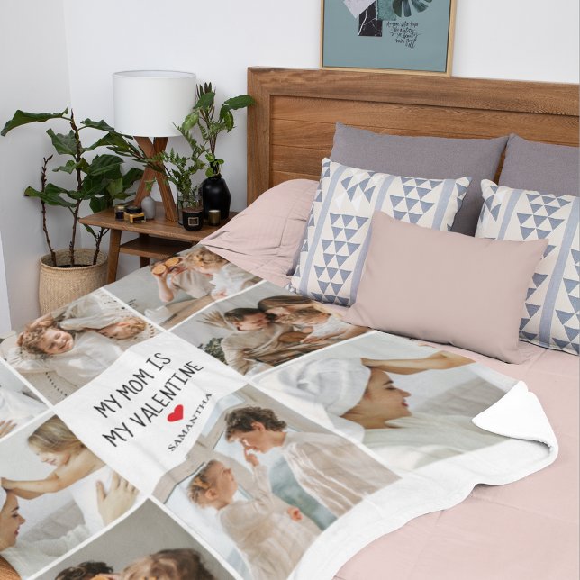 Couverture Polaire Photo Collage | Ma mère est mon cadeau Valentine (Créateur téléchargé)