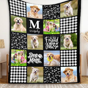 Couverture Polaire Photo Collage personnalisé CHIEN MOM Quilt unique