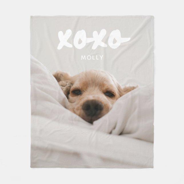 Couverture Polaire Photo Complète Moderne Nom de l'animal XOXO (Devant)