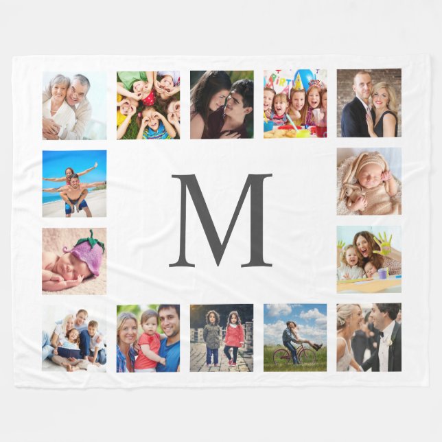 Couverture Polaire Photo Custom Family Collage Personnalité de White (Devant (Horizontal))