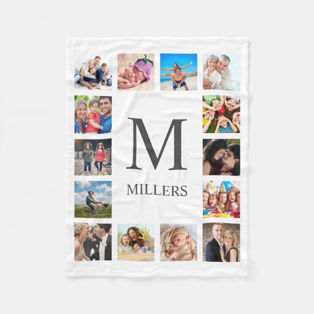 Couverture Polaire Photo Custom Family Collage Personnalité de White (Devant)
