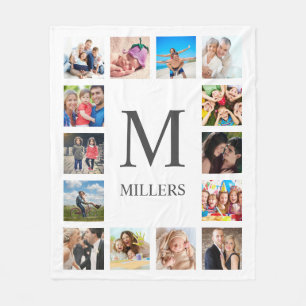 Couverture Polaire Photo Custom Family Collage Personnalité de White