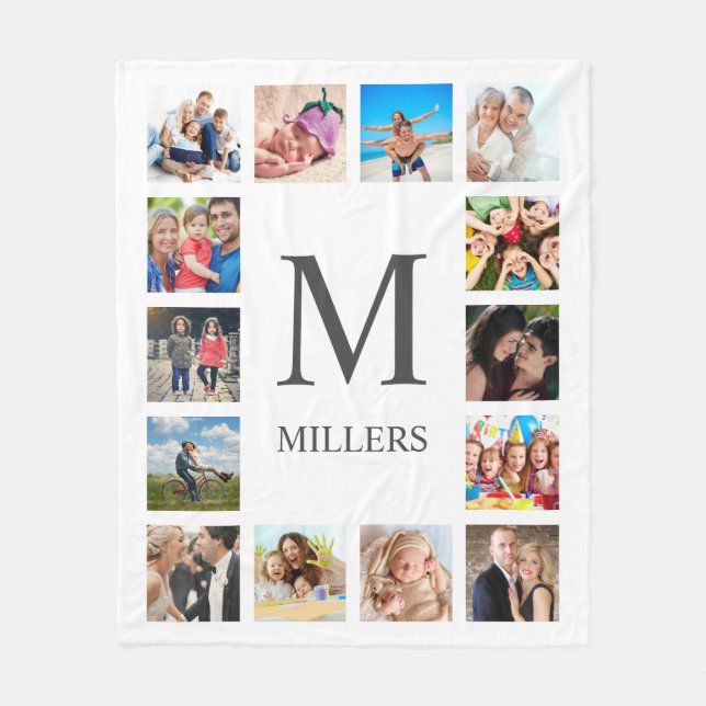 Couverture Polaire Photo Custom Family Collage Personnalité de White (Devant)