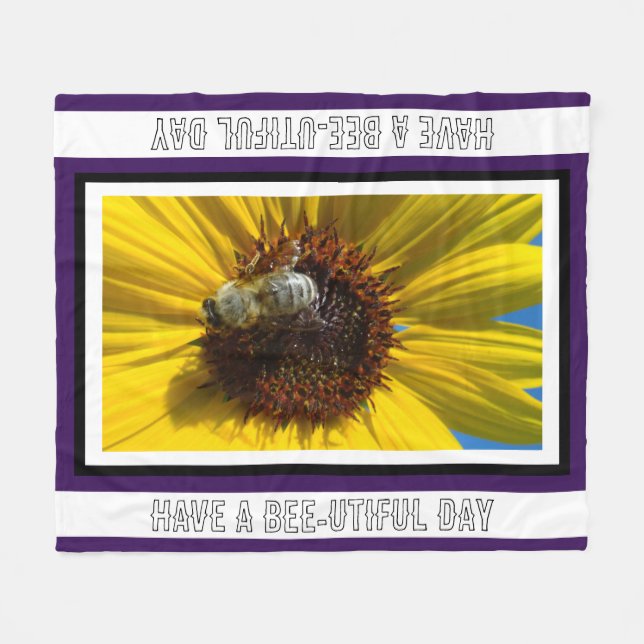 Couverture Polaire Photo d'abeille (Devant (Horizontal))