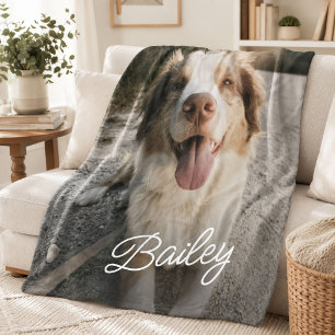 Couverture Polaire Photo de chien personnalisée Cadeau de plaid pour