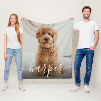 Couverture Polaire Photo de compagnie & nom manuscrit