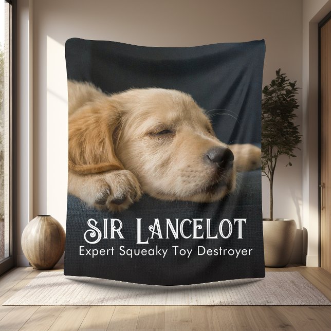 Couverture Polaire Photo de compagnie personnalisée (Custom Pet Photo Personalized Fleece Blanket 50x60 with Pet Name, Special Talent.)