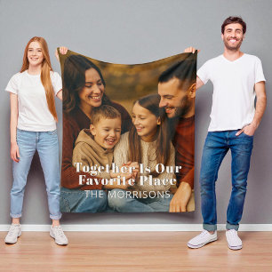 Couverture Polaire Photo De Famille Ensemble Est Notre Endroit Préfér