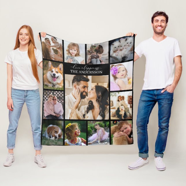 Couverture Polaire Photo de famille Moden Collage 13 Photo et personn (En situation)