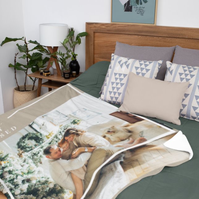 Couverture Polaire Photo de famille moderne | Joyeux Joyeux Joyeux Bé (Créateur téléchargé)