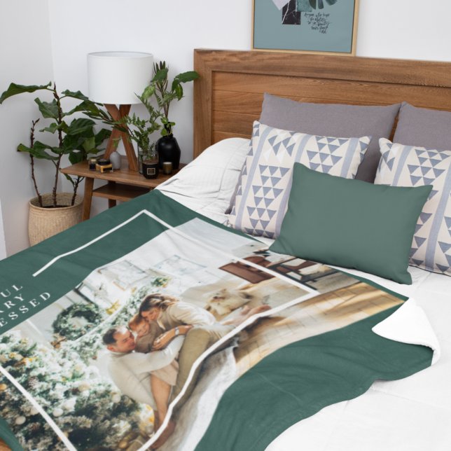 Couverture Polaire Photo de famille moderne | Joyeux Joyeux Joyeux Bé (Créateur téléchargé)