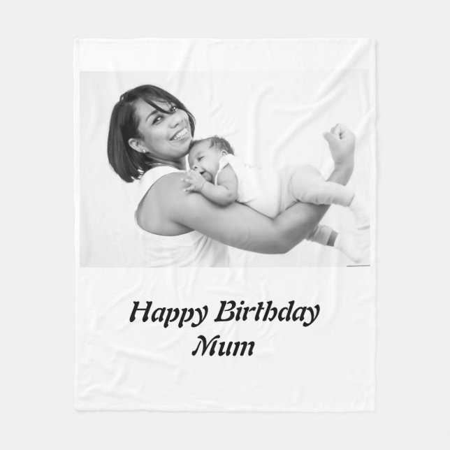 Couverture Polaire Photo de maman d'anniversaire sur mesure (Devant)