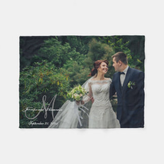 Couverture Polaire Photo de Monogramme de saké neuf personnalisé