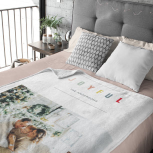 Couverture Polaire Photo de Noël simple et moderne   Joyeuses vacance