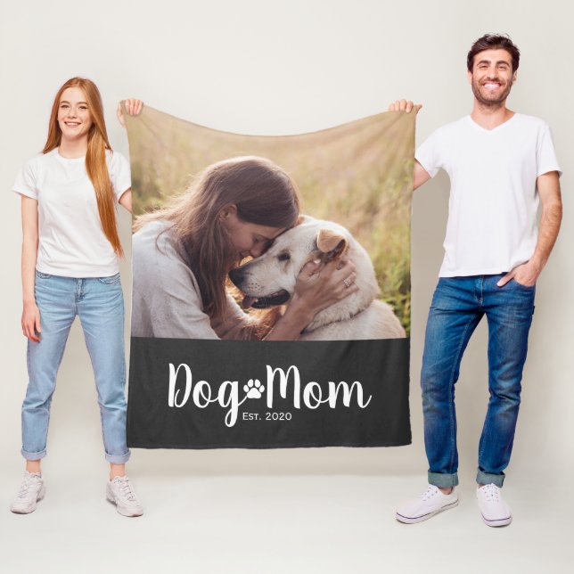 Couverture Polaire Photo de script de maman de chien établie (En situation)