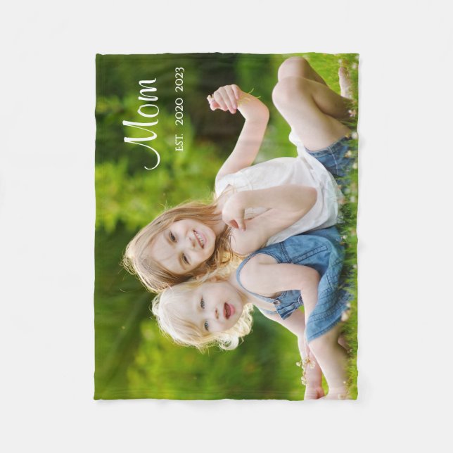 Couverture Polaire Photo de script moderne personnalisé pour maman (Devant)