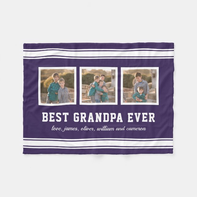 Couverture Polaire Photo du meilleur grand-père pour la photo éditabl (Devant (Horizontal))