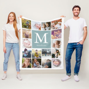 Couverture Polaire Photo du monogramme familial