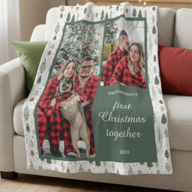 Couverture Polaire Photo du premier Noël des couples ensemble (Créateur téléchargé)