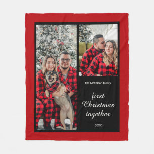 Couverture Polaire Photo du premier Noël des couples ensemble
