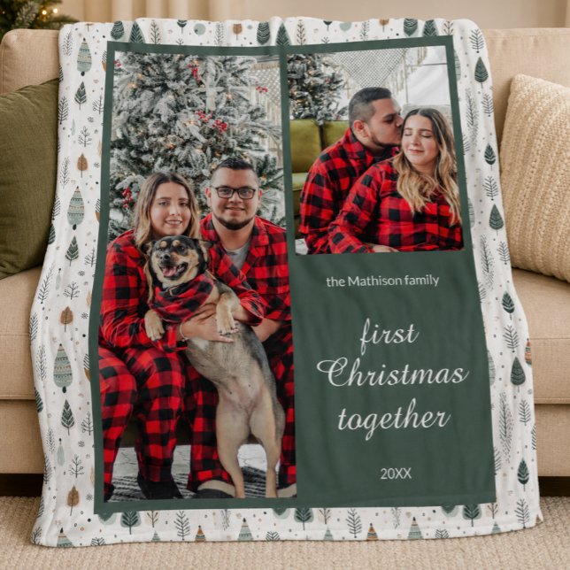 Couverture Polaire Photo du premier Noël ensemble pour couples  (Créateur téléchargé)