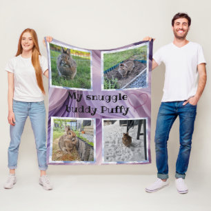 Couverture Polaire Photo d'un lapin de compagnie blotti sur une couve