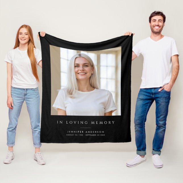 Couverture Polaire Photo et nom en mémoire d'affection (En situation)