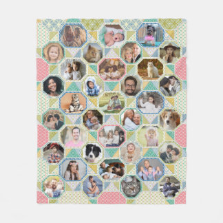 Couverture Polaire Photo Famille Collage Couette brillante Look 35 Pi