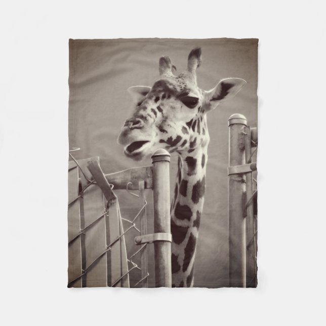 Couverture Polaire Photo Giraffe - Style Vintage (Devant)