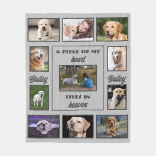 Couverture Polaire Photo Memorial Pet Blanche avec le sentiment et le