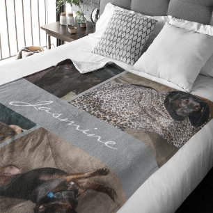 Couverture Polaire Photo moderne Collage Chien gris